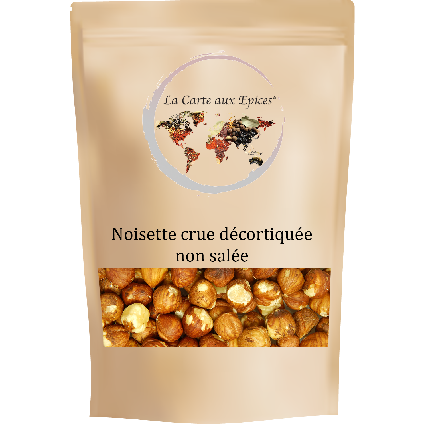Noisette crue décortiquée non salée