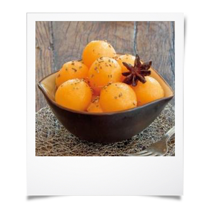Melon au sirop anisé et épicé