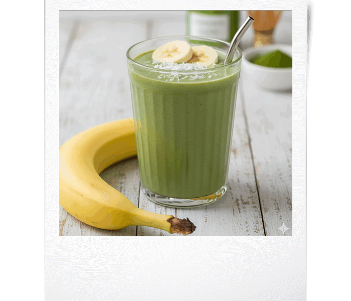 Smoothie à la banane et au thé matcha